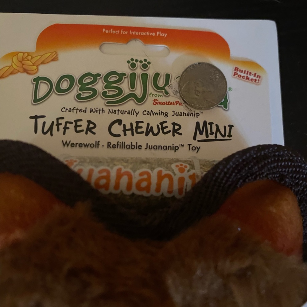 DoggyJuju Tuffer Chewer Mini Werewolf Refillable Toy - Brown & Orange